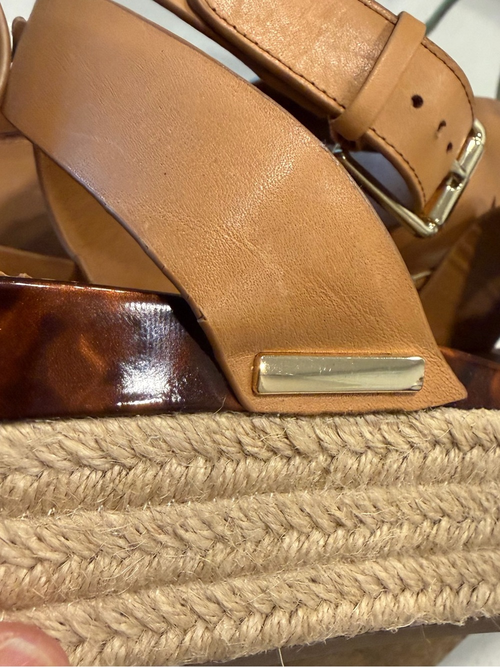 Sarto by Franco Sarto Lexie Ankle Strap Espadrille Sandal Camel Women Sz 10 - Picture 6 of 7